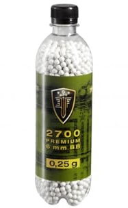 Elite Force 25g Airsoft Kugeln, Kaliber 6 mm BB, für Softair Pistolen, Munition, 2700 Stück, weiß