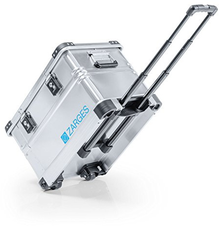 Zarges K 424 XC Wasserbeständig Aluminium Metall Wasserdicht Transportkoffer Silber mit Rädern 400 mm 385 mm | Inhalt 60 l, Außenmaß LxBxH 600 x 400 x 385 mm