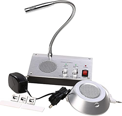 UHPPOTE Interphone Guichet Bidirectionnel avec Haut-Parleur Extérieur | pour Banque, Bureau, Magasin, Gare et Hôpital