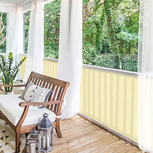 BALCONIO Balkon Sichtschutz wasserabweisend Balkonbespannung Balkonabdeckung für Balkon Terrasse aus Polyester-Zitronengelb-400 x 85 cm