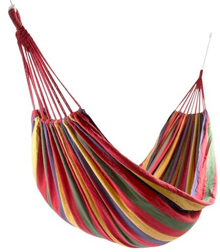 ZOLLNER Amaca da Giardino 210x150 cm - Ultra Leggera - Traspirante con Asciugatura Rapida - con Tasca trasportabile - Stoffa Leggera - Estremamente Robusta, Rossa