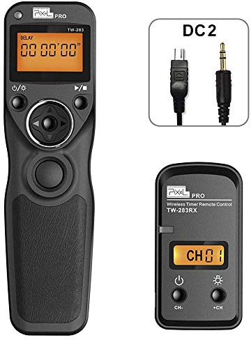 PIXEL TW-283 DC2 Wireless Remote Shutter Release 2.4G Timer Remote Control Compatible for Nikon D7500 D3100 D5000 D7200 D600 D610 D750 D3300 Cameras