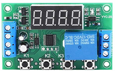 Relé de Temporizador, Módulo de Interruptor de Control Ajustable Pantalla LED Módulo de Interruptor de Control Interruptor de Retardo de Activación Módulo de Relé de Conmutación (12V)