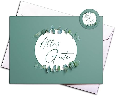 15 Alles Gute Karten mit Umschlägen und Stickern – Klappkarten Set zum Geburtstag, Jahrestag, Glückwünsche zum Abschied, Grußkarten und besondere Momente.