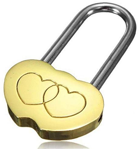 1pc Bridge Heart Pad Lock, Personalised Engraved Padlock with Double Hearts, Couple Mini Lock for Eternal Love