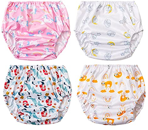 BISENKID Waterproof Diaper Covers for Girls Good Elastic Rubber Swim Diaper Cover for Toddler Girl Underwear & Swimming Diapers Size 5t