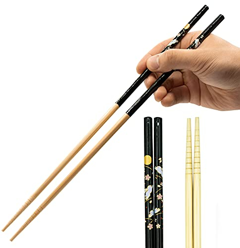 Cooking Chopsticks Long Japanese - Made in Japan | Saibashi Cooking Chopsticks Wooden- 13in - Black