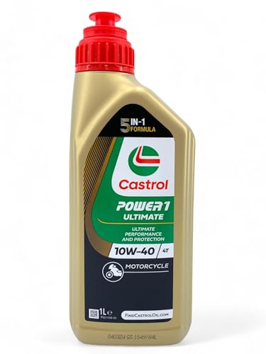 Huiles moteur motos et scooters lubrifiant Castrol Power 1 Ultimate 4T 10W40 avec porte-clés tire-bouchon 5x1lt