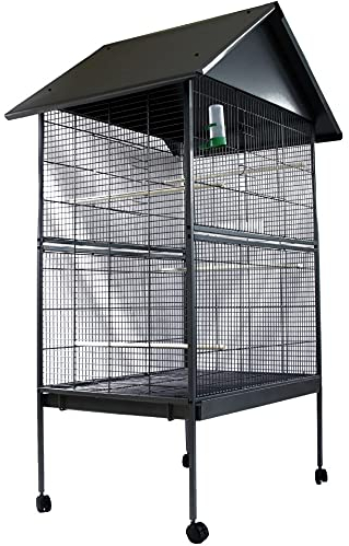 Melko Vogelvoliere Voliere Vogelkäfig inkl. Zubehör Vogelhaus Vogel Käfig Papagei Wellensittich Nymphensittich Haus Groß Papageienkäfig Metall Außenvoliere Vögel Tierkäfig Zuchtkäfig