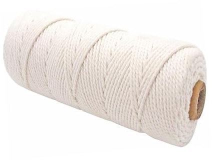 Makramee-Schnur 2 mm*100 m, 3-strängig weiche natürliche Baumwollschnur Garn Kochschnur für handgefertigte Pflanzenaufhänger DIY Handwerk Binden Fleisch Wandbehang Weben Dekoration, Beige