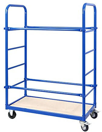 Reifenwagen mit 2 Lenk- und 2 Bockrollen, LxBxH 1050x500x1450 mm, 2 Etagen