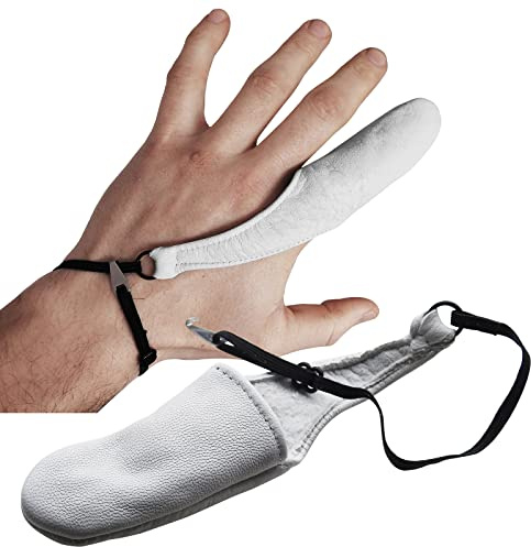 RE-GEN Leather Reusable Protective Adjustable First Aid Finger Stall Protection Cot - White (Small)