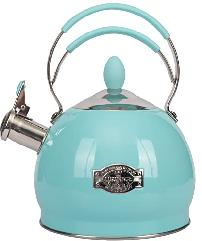 Whistling Tea Kettle Stainless Steel Teapot, Teakettle for Stovetop Induction Stove Top, Fast Boiling Heat Water Tea Pot 2.6 Quart
