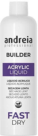 Andreia Professional Monómero acrílico profesional para constructores de uñas líquido, secado rápido, 250 ml, para profesionales, secado rápido, extensiones de adherencia fuerte de calidad de salón