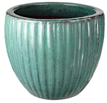 Blumentopf/Pflanzkübel Eiertopf Stripes Grün-Blau 26x25cm frostfest