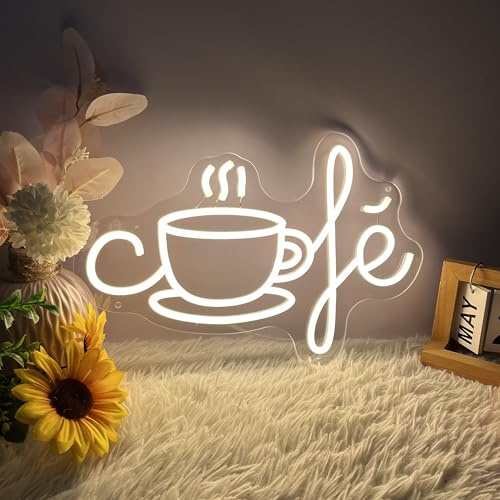 KAEGORT Neon Wandleuchte, Café, 40 x 26,8 cm, Leuchtbuchstabe, Dekoration, Neon, personalisierbar