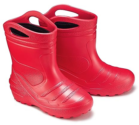 ESTRO Stivali Pioggia Bambino Imbottiti - Stivali Bambino Pioggia con Fodera Stivali da Pioggia Bambino Stivaletti Pioggia Bambino K051 (32 EU, K051 Rosso)