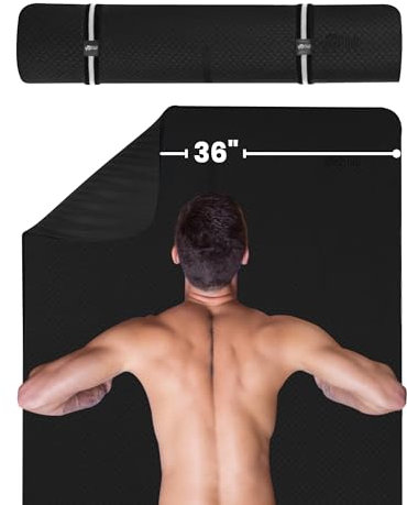 Gogokiwi Extra breite Yogamatte für Damen und Herren, 183 cm L x 91,4 cm B x 1,27 cm Dicke, rutschfeste Fitness- und Übungsmatte mit Ausrichtungsmarkierungen für Yoga, Pilates, Stretch- und