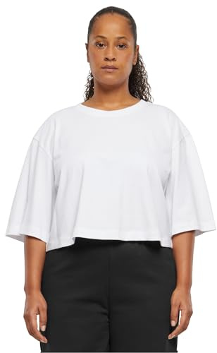 Urban Classics Maglietta da Donna Heavy Organic Oversized Cropped Tee T-Shirt, Bianco