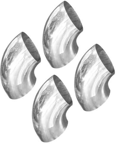 BESTonZON 4 Stück Rohrhandlaufbögen Handlaufbogen aus Holz Dekor Handauflage Auspuffkrümmer 90 Grad -Handlaufbeschlag Rostfreier Stahl gebogenes Rohr Hardware Armlehne