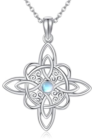 URONE Collana con nodo di strega, in argento Sterling, con nodo celtico, per donne, Argento sterling, Nessuna pietra preziosa
