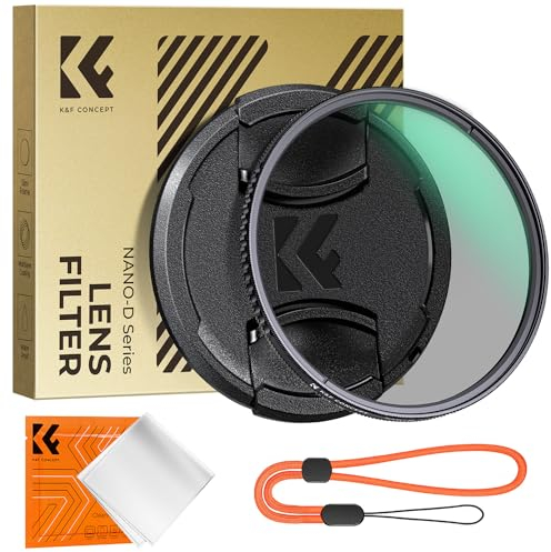 K&F CONCEPT 55MM Polarising Filter Circular Polarizing CPL, Ultra Definiton 24 Layers Multi Coated, with Lens Cap Cleaning Cloth (Nano-D Series)