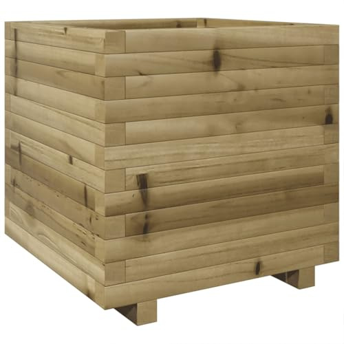 vidaXL Jardinière 50x50x49,5 cm Bois de pin imprégné, jardinière d'extérieur, bac à Fleurs, bac à tomates, jardinière de terrasse