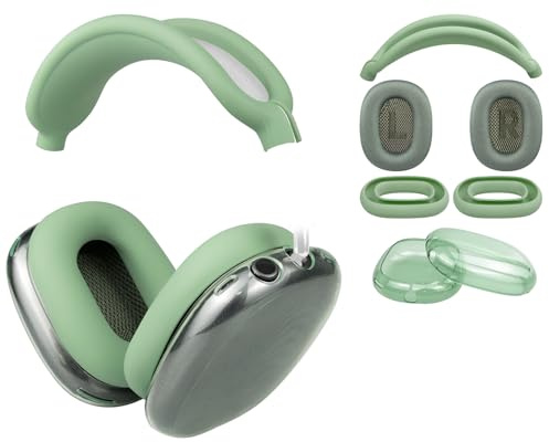SOULWIT Ersatzkit für AirPods Max – Netzstoff-Ohrpolster + Kopfbandabdeckung + TPU-Schutzcase + Silikon-Ohrpolsterabdeckung, schweißfest und Kratzfest, Zubehör mit weicherem Schaumstoffkissen