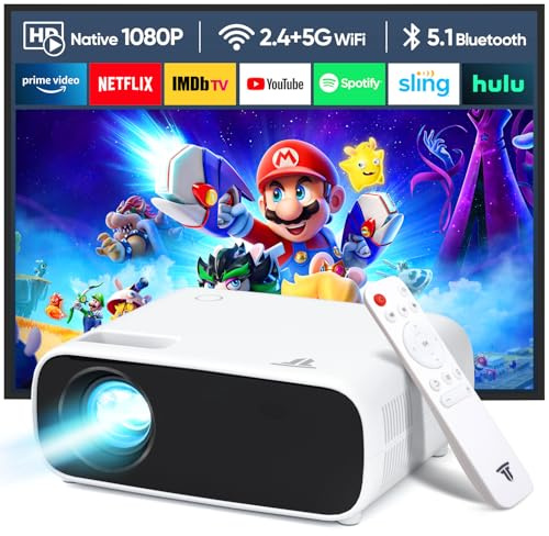 Nuovo proiettore 2024, Bluetooth e WiFi, 18000 lumen con supporto 4K, proiettore video HD, compatibile con PS5 e switch (nero)