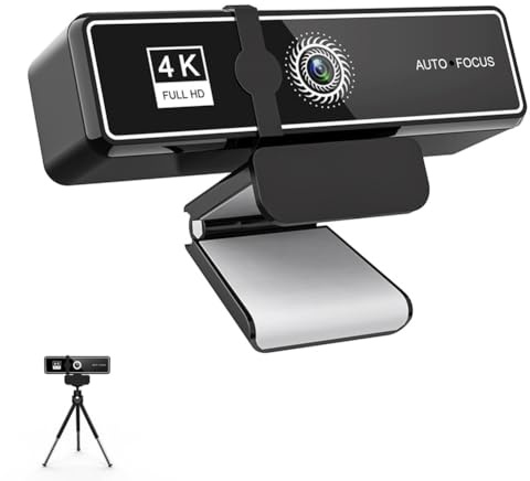 NKBSDKM Webcam 4K Full HD USB Plug & Network Live Broadcast High Definition Video Conference USB Camera with Built-in Microphone for Laptop Desktop B