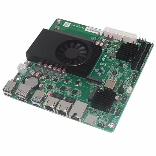 CYMINILMDPC 6-Bay 10G NAS-Mainboard N150, 1 * 10G 2 * 2,5G i226-V 2 * NVMe 6 * SATA3.0 1 * DDR5 Firewall-Sicherheit ITX-Mainboard, Barebone Kein RAM/Speicher/System