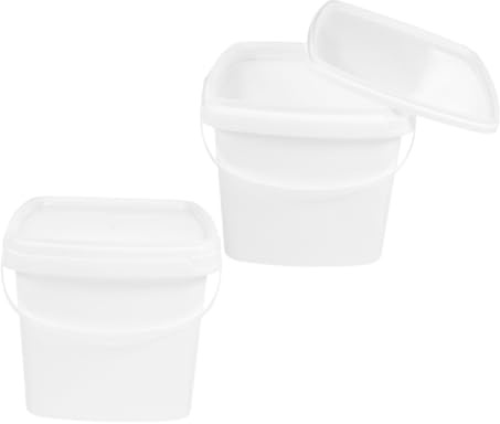 HEALEEP Capacidad 5l Reutilizables Cubos Cuadrados de Plástico Pp y Almacenamiento de Líquidos U Otros Materiales Set de 2 con Tapa, Portátiles Ideales para Cocina
