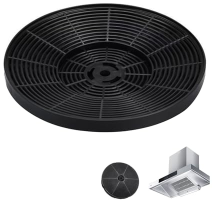 175mm Diameter Carbon Filter for Cooker Hood Compatible with CDA Cooker Hood Vent Extractor Replacement SIA2 ECA60 EVA70 EAG91 CGH100 AGL61 and More, Active Carbon Charcoal Odour & Grease Filter