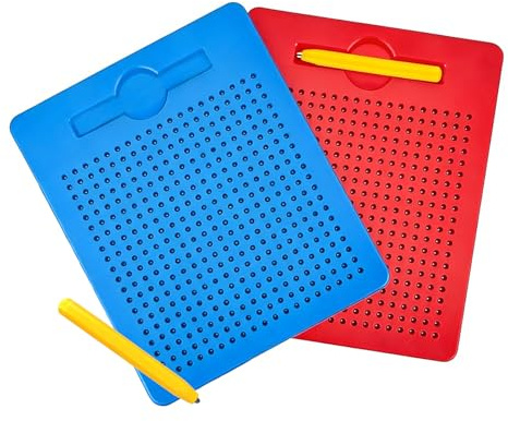 kelav 2 Stück Magnetische Zeichentafel, Magisches Malbrett mit Kugel & Stift Set,Lernspielzeug zur Förderung von Feinmotorik & Fantasie,Ideal als Reisespielzeug, Geburtstagsgeschenk.