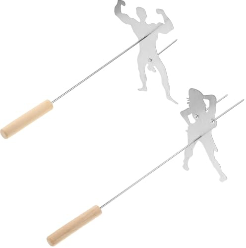 HOMSFOU Brochettes en Acier Inoxydable Réutilisables pour Grillades, Lot de 1 Ensemble, Accessoires de Barbecue pour Camping et Pique-Niques en Plein Air