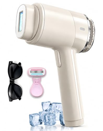 RBPVON Épilateur IPL à lumière pulsée avec refroidissement, 21 J, 9 niveaux | 3-en-1 avec 2 embouts magnétiques pour le visage, les aisselles, les bras, les jambes et le maillot, pour femmes et hommes