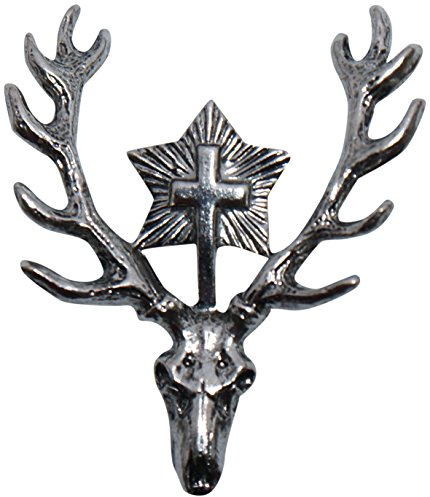 Pin's de chapeau avec cerf de hubertus, insigne de chasse, de randonnée, de chasse, de chasse, de chasse, de randonnée, de chasseur, bijou de chapeau pour chapeau de costume traditionnel pour la
