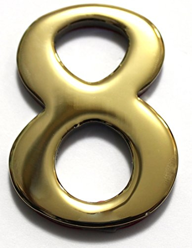 2 Solid Brass Mailbox Number #8 / Better Box Mailboxes Two Inch Tall Numbers with 3M Peel and Stick Auto Grade Adhesive - Clear Coat Sealed Weatherproof BN8