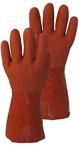Wonder Gloves Seamless 100-Percent Cotton Liner Vinyl Glove, Medium, Terra Cotta