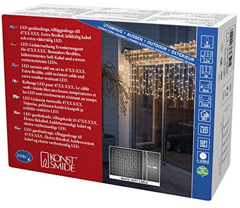 Konstsmide Maxi LED compatto System allargamento tenda luminosa non compatibile con 3656/3657, 104 bianca calda grande diodi, esterno IP67, cavo morbido bianco 4731 – 112