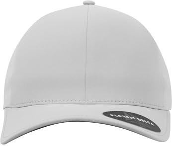Flexfit Delta Baseball Cap, Unisex Basecap aus Polyester für Damen und Herren, ohne Naht, wasserabweisend, silver, S/M