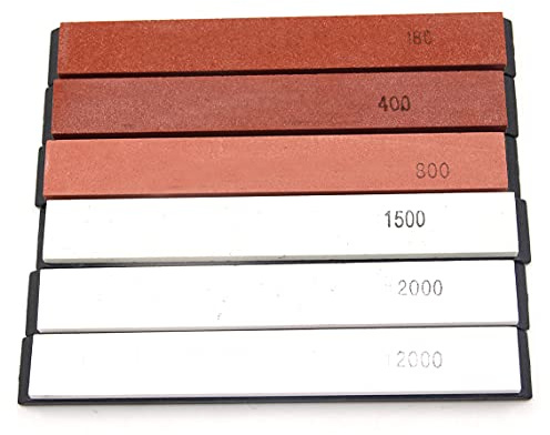 Lot de 6 pierres à aiguiser Preamer 180 # à 3 000 # pour taille-couteaux