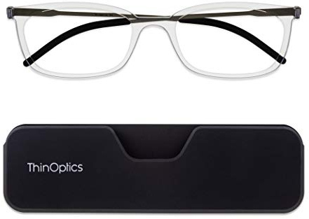 ThinOptics Connect Lesebrille, inklusive Magentic-Telefonhülle, Unisex, Herren, Damen, ultradünn, kompakt und leicht | Ultraleichte Lesehilfe ohne Bügel im flachen Etui, das am Handy haftet, für unterwegs, im Taschenformat, kratzfeste Linsen