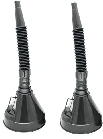 Car Automotive Oil and Household Uses Car Plastic Funnel Petrol Diesel With Wide Spout W/Extendable Flexible Spout (Black)
