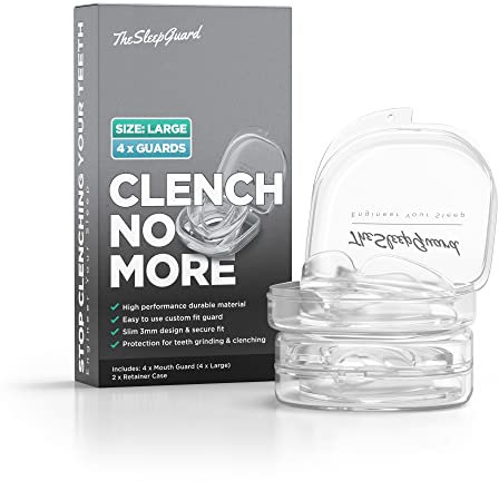 TheSleepGuard Mouth Guard for Clenching Teeth at Night [Pack of 4, Large Size - Men] – Custom Night Guards for Teeth Grinding – Nighttime Protection During Sleep for Adults