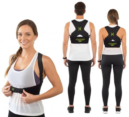 BEST DIRECT Komfortisse Posture Pro Sport, Unisex, Tillverkad av Hampa Fibers, Lindrar smärta nacke och rygg, Justerbara remsor, Raka axlar S/M