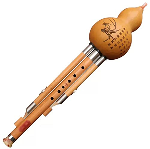 C-Ton Herunter B-Ton Bambuskürbisfetzen Flöte Musikinstrument Spielen Kürbisflöte Für Anfänger Für Erwachsene Und Kinder Hulusi Mit Schachtel Schlagfestigkeit (Color : Brown_F-key)