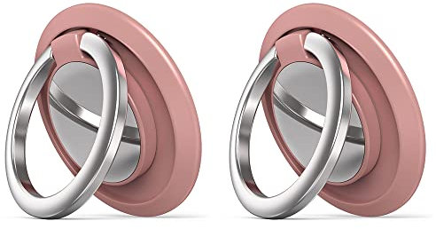 2 Pieces Phone Ring Holder, Handy Finger Ring Stand, Mobile Phone Ring Holder, Universal Grip 360° Adjustable Mobile Phone Loop for All Smartphones (Rose Gold)