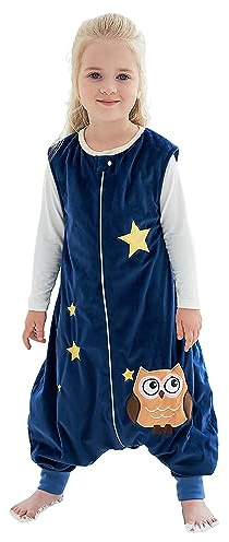 XQ&XG Baby Schlafsack mit Füßen 1.5 Tog,Babyschlafsack mit Beinen,Kinderschlafsack für mädchen und Junge,Eule,1-3 Jahre
