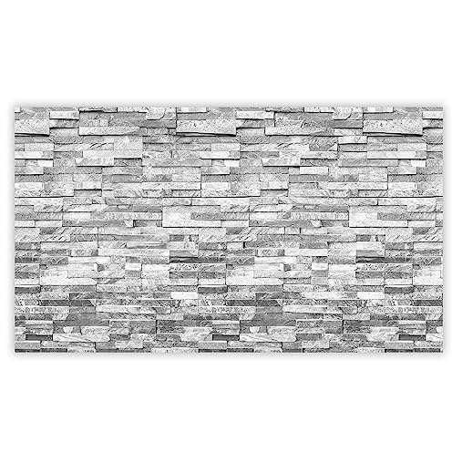 SMTDeco Protection plaque de cuisson, vitrocéramique, verre trempé, pour cuisinières électrique, à induction,planche à découper 90x52 cm monobloc motif pierre granit gris